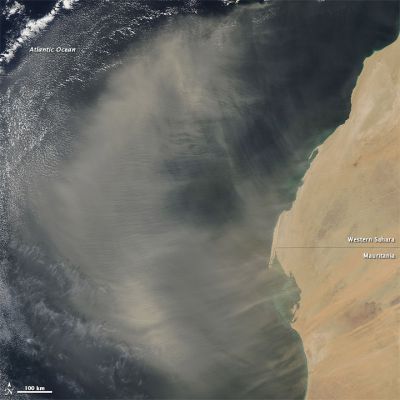 Dust over the Atlantic Ocean - NASA Earth Observatory